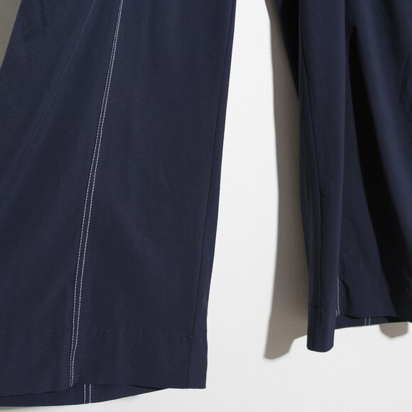 Athleta Chelsea Utility Wide Leg Pant High Rise Navy Blue Contrast Stitch Sz 16 - Picture 6 of 16